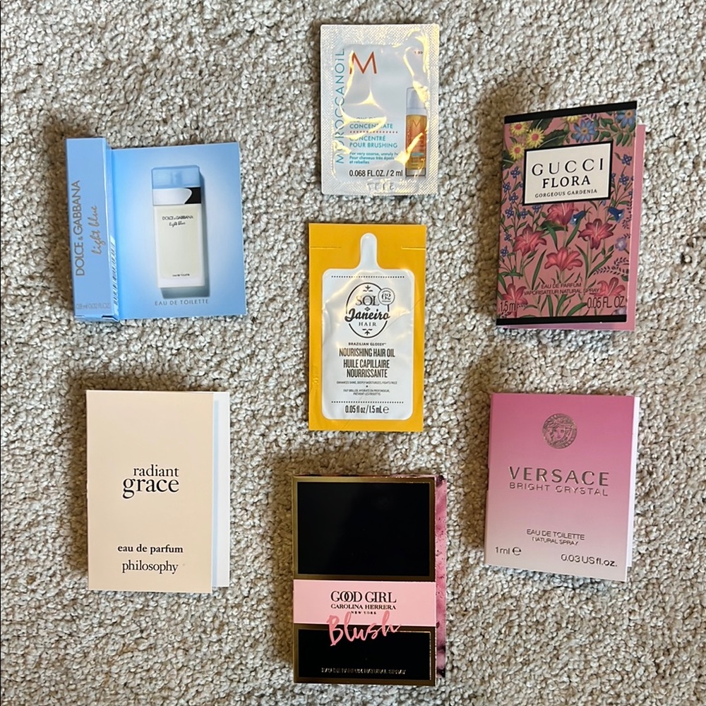 New assorted fragrance and haircare Samples